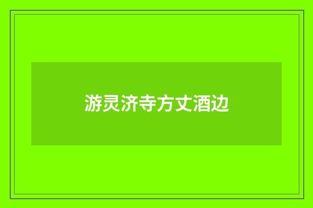 游灵济寺方丈酒边