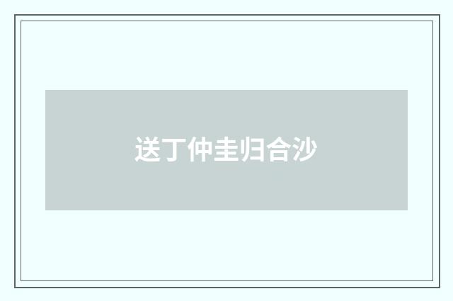 送丁仲圭归合沙