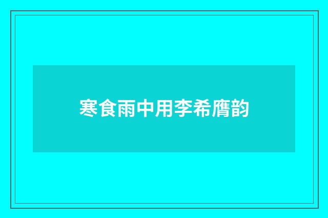 寒食雨中用李希膺韵