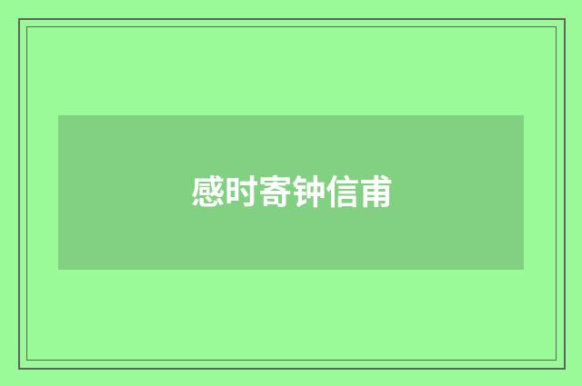 感时寄钟信甫