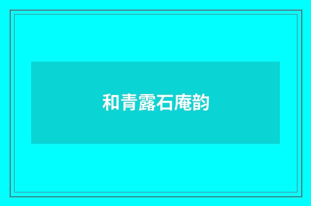 和青露石庵韵