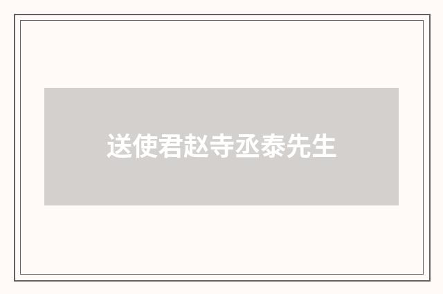 送使君赵寺丞泰先生
