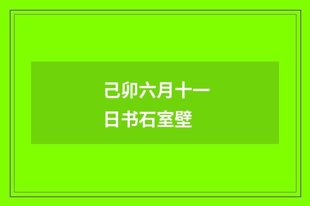 己卯六月十一日书石室壁