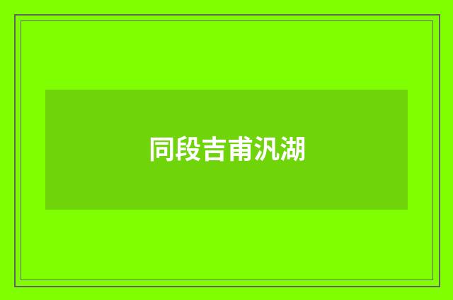 同段吉甫汎湖