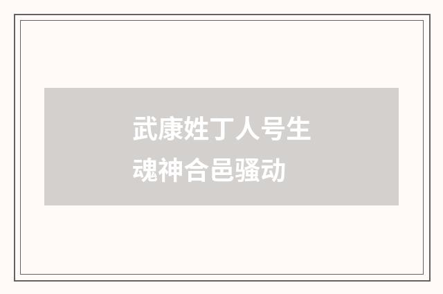 武康姓丁人号生魂神合邑骚动