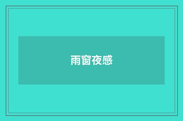 雨窗夜感