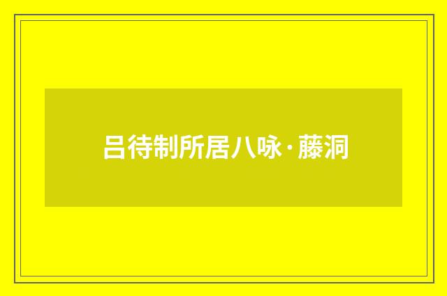 吕待制所居八咏·藤洞
