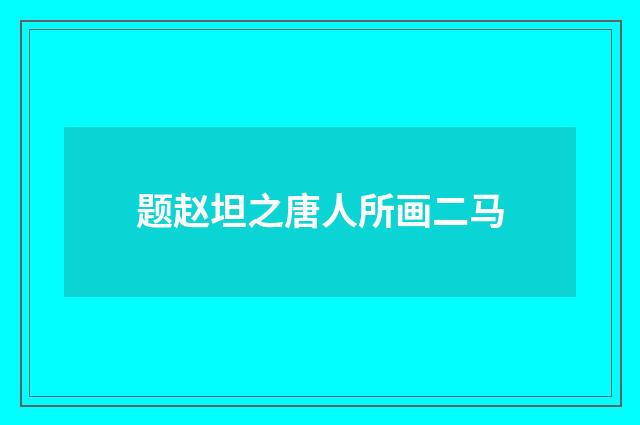 题赵坦之唐人所画二马