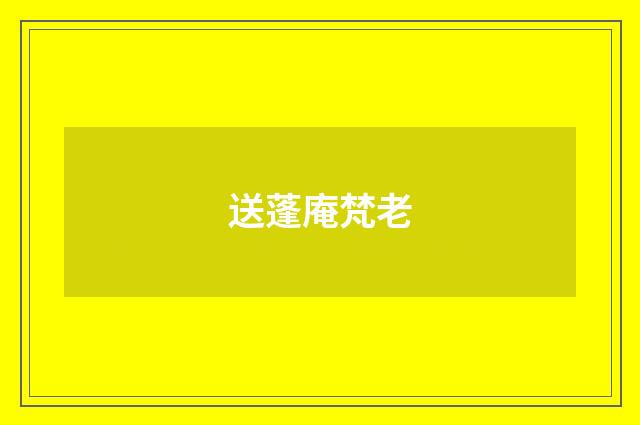 送蓬庵梵老
