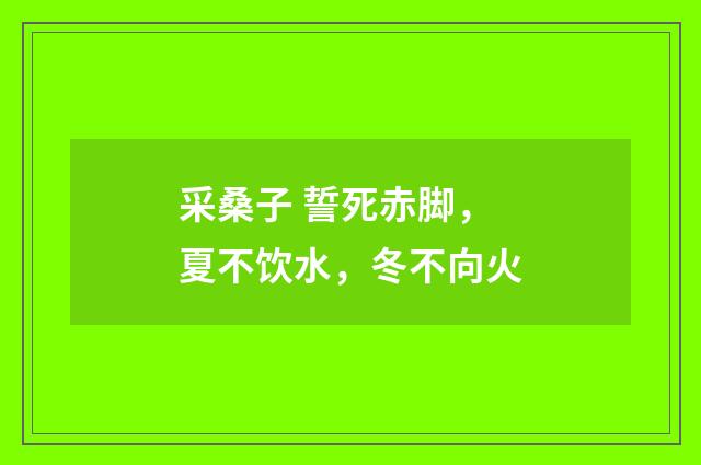 采桑子 誓死赤脚,夏不饮水,冬不向火