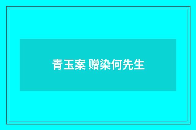 青玉案 赠染何先生