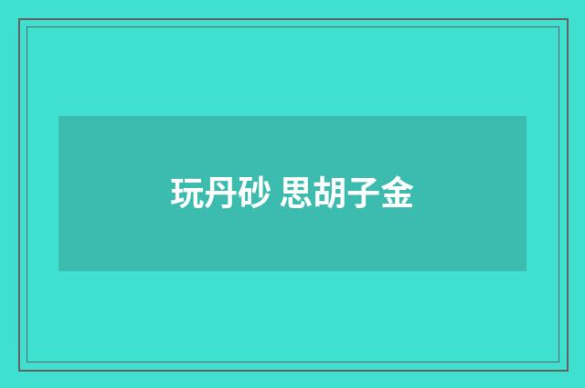 玩丹砂 思胡子金
