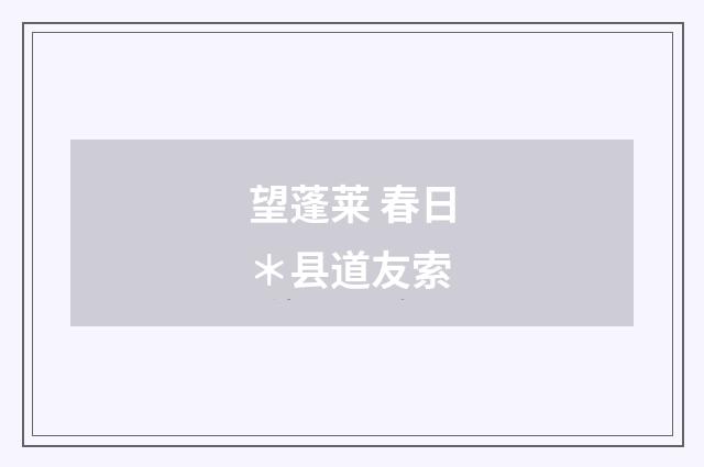 望蓬莱 春日*县道友索