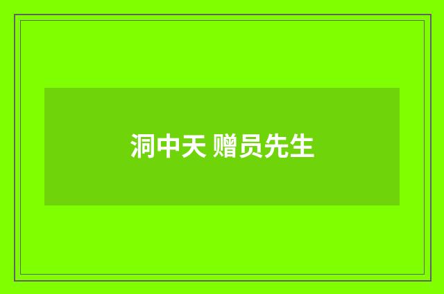 洞中天 赠员先生