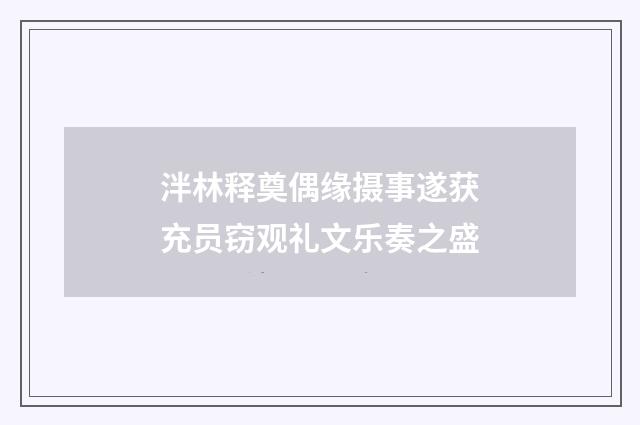 泮林释奠偶缘摄事遂获充员窃观礼文乐奏之盛