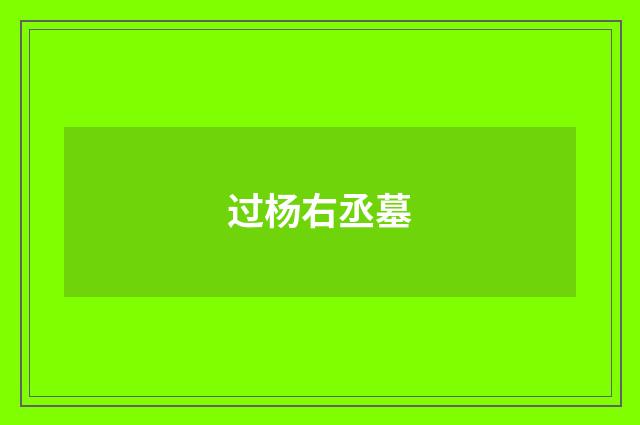 过杨右丞墓