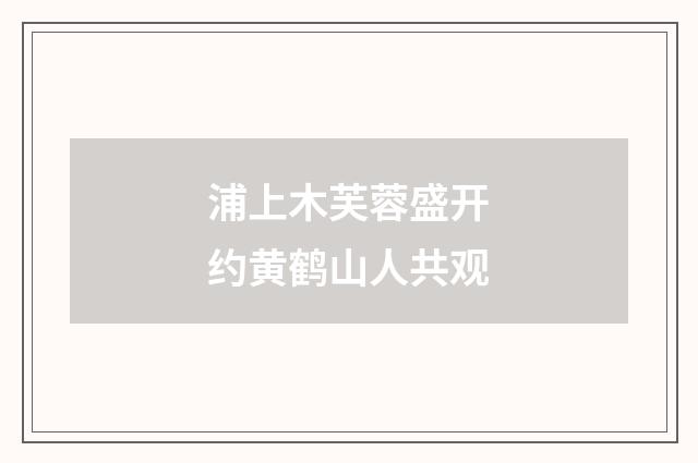 浦上木芙蓉盛开约黄鹤山人共观