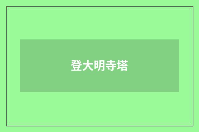 登大明寺塔