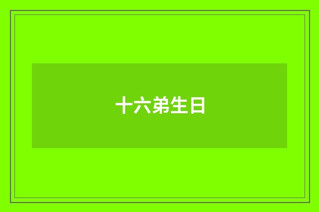十六弟生日