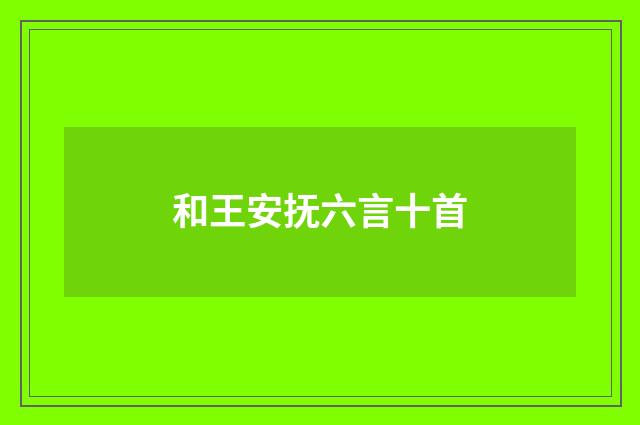 和王安抚六言十首