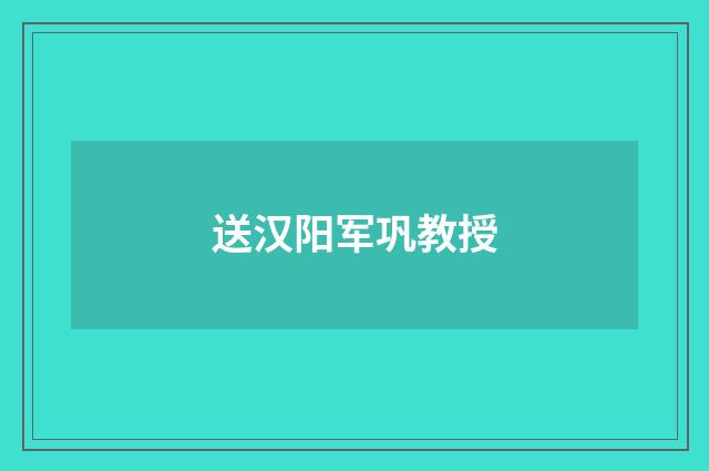 送汉阳军巩教授