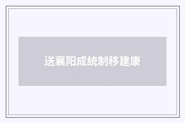 送襄阳成统制移建康