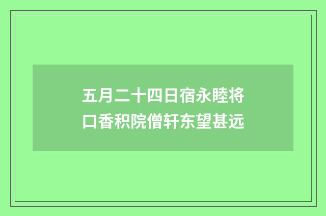 五月二十四日宿永睦将口香积院僧轩东望甚远