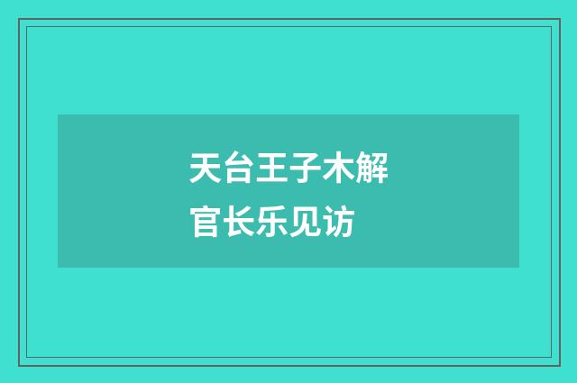 天台王子木解官长乐见访
