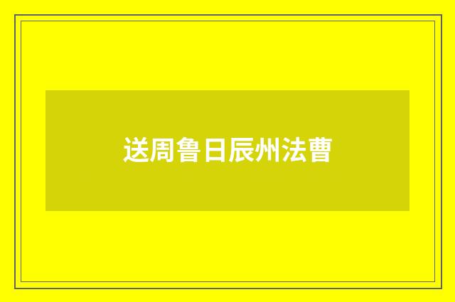 送周鲁日辰州法曹