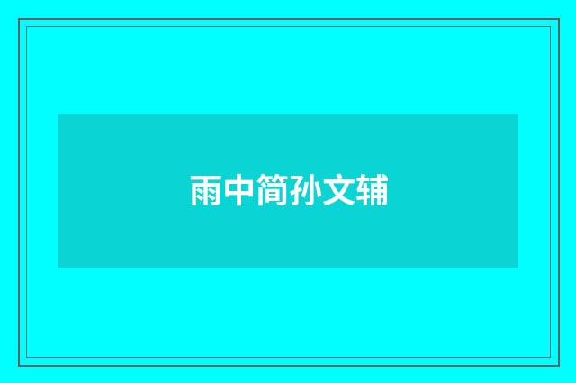雨中简孙文辅