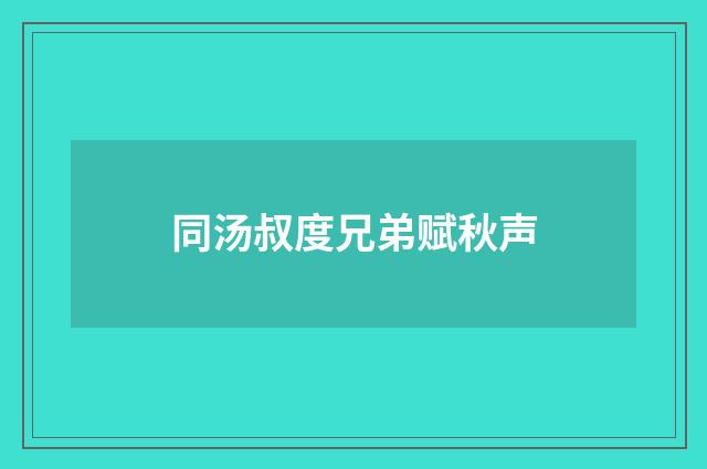 同汤叔度兄弟赋秋声