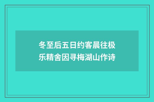 冬至后五日约客晨往极乐精舍因寻梅湖山作诗