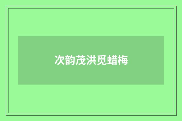 次韵茂洪觅蜡梅