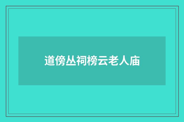 道傍丛祠榜云老人庙