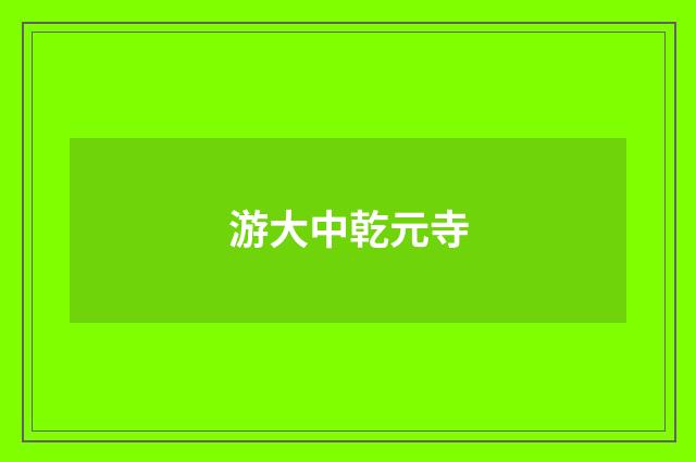 游大中乾元寺