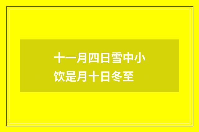 十一月四日雪中小饮是月十日冬至