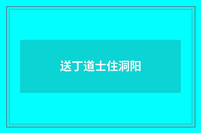 送丁道士住洞阳