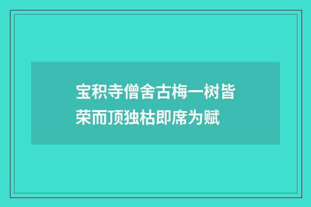 宝积寺僧舍古梅一树皆荣而顶独枯即席为赋