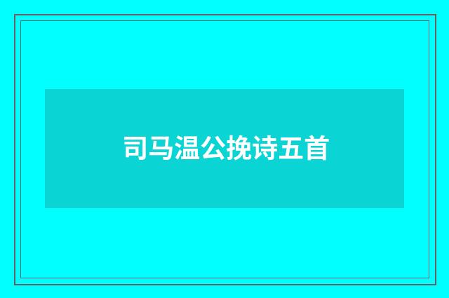 司马温公挽诗五首