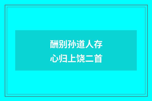 酬别孙道人存心归上饶二首