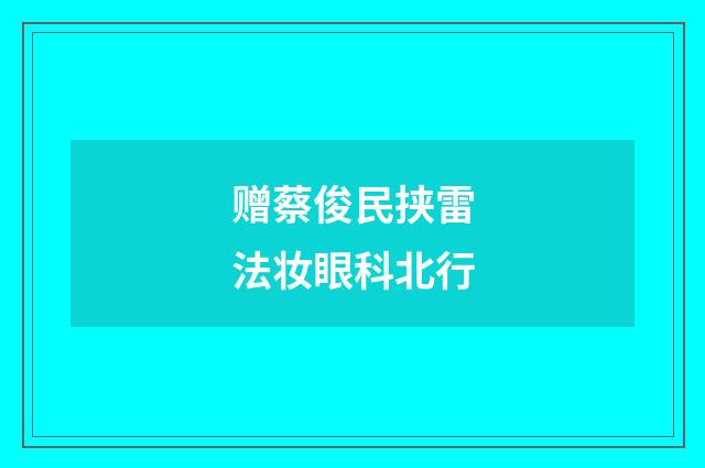 赠蔡俊民挟雷法妆眼科北行