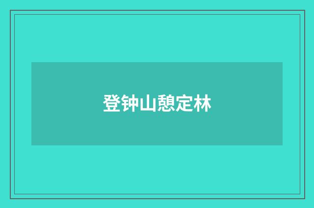 登钟山憩定林