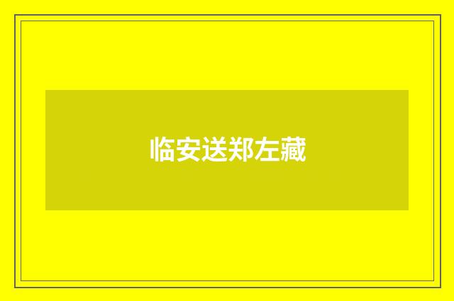 临安送郑左藏