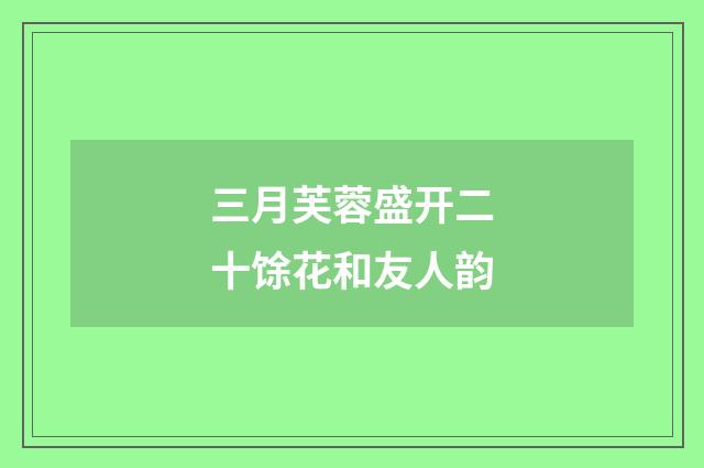 三月芙蓉盛开二十馀花和友人韵