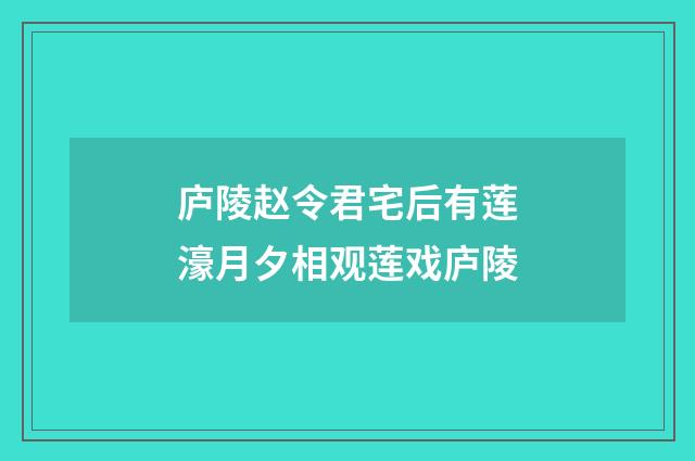 庐陵赵令君宅后有莲濠月夕相观莲戏庐陵