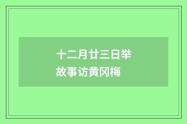 十二月廿三日举故事访黄冈梅