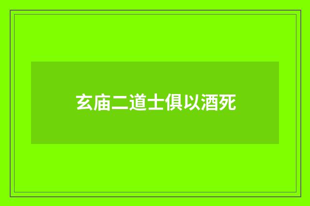 玄庙二道士俱以酒死