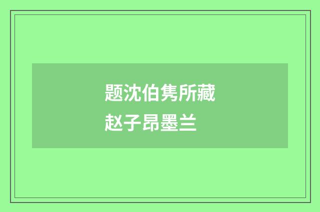 题沈伯隽所藏赵子昂墨兰