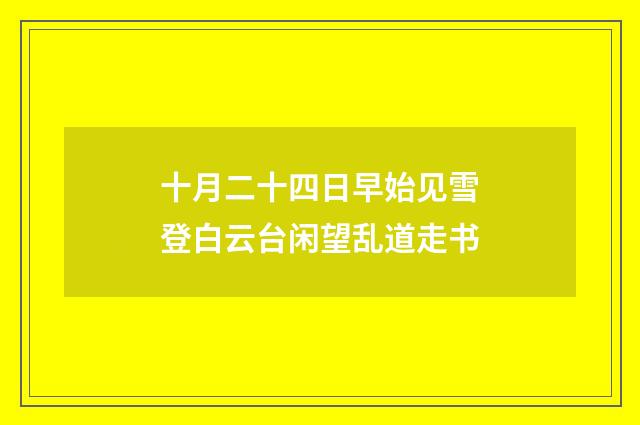 十月二十四日早始见雪登白云台闲望乱道走书