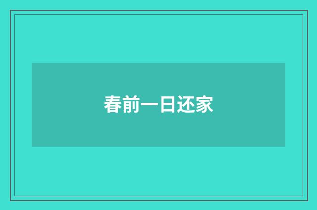 春前一日还家